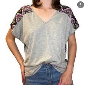 Pixley Indianan Graphic Print Mixed Material Tee